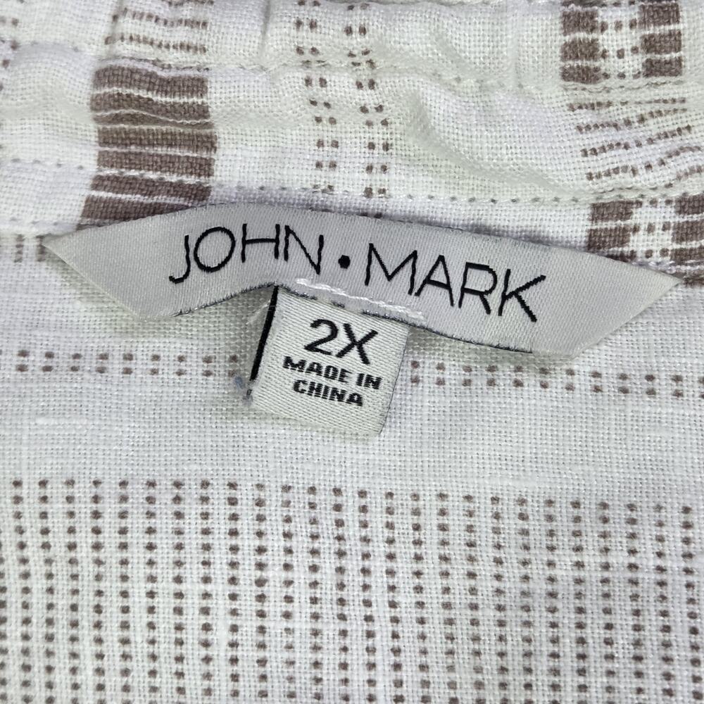 John Mark Popover Linen Tunic White Womens 2XL Boho Summer - Picture 5 of 11
